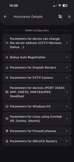 FastDDNS DDNS configuration screen