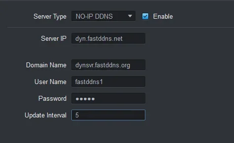 VerificationFastDDNS dashboard showing hostname with Active status and updated IP address